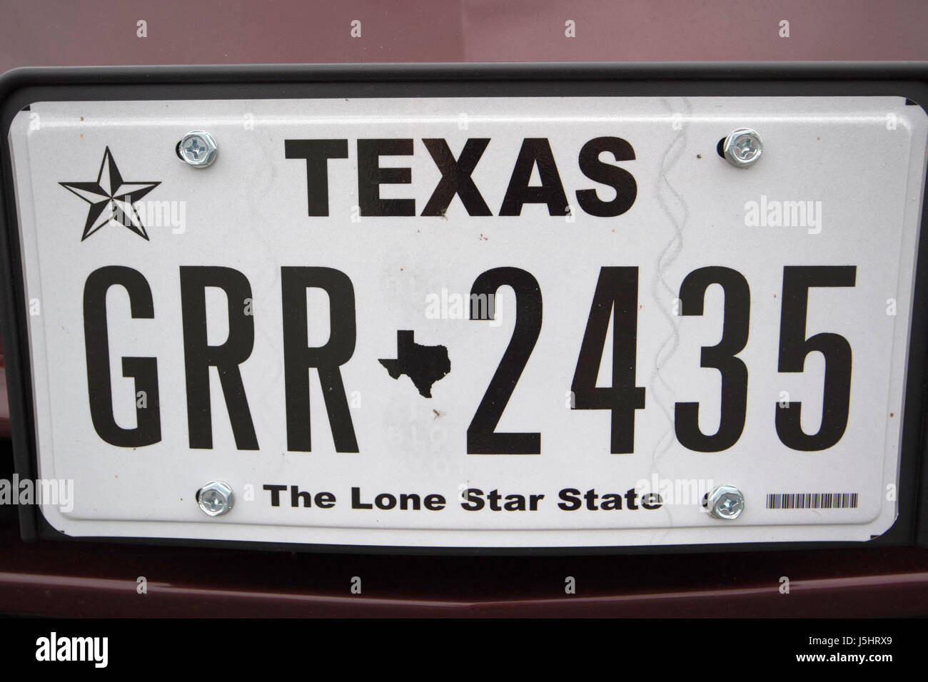 der lone star State uns Nummernschild Staat Texas Stockfoto