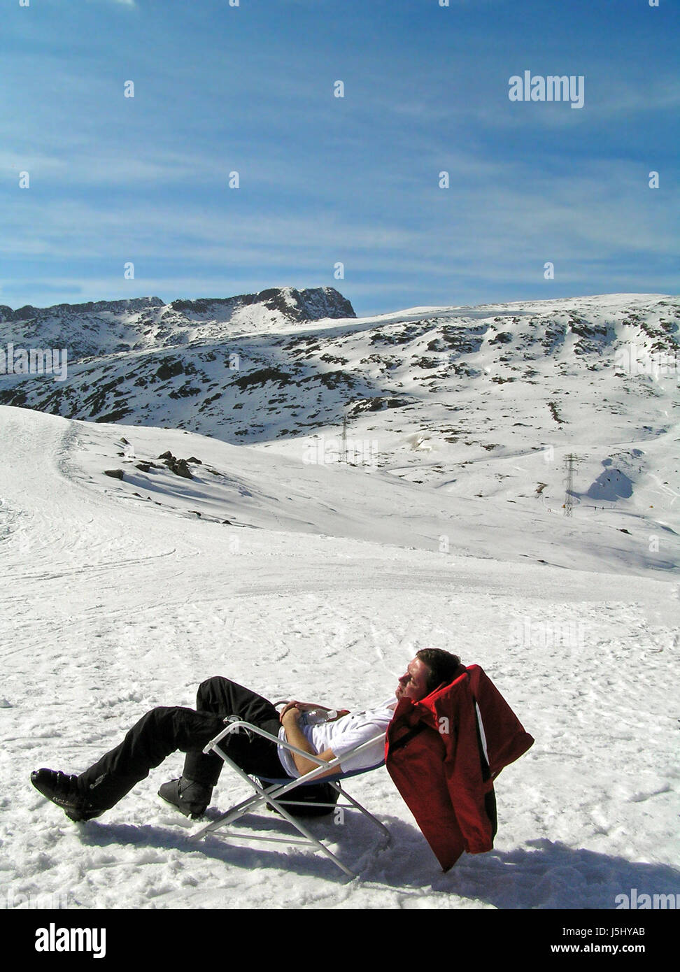 blaue Sport Sport Berge winter Dolomiten Süd Tirol Spiegelung Frühjahr ski Stockfoto