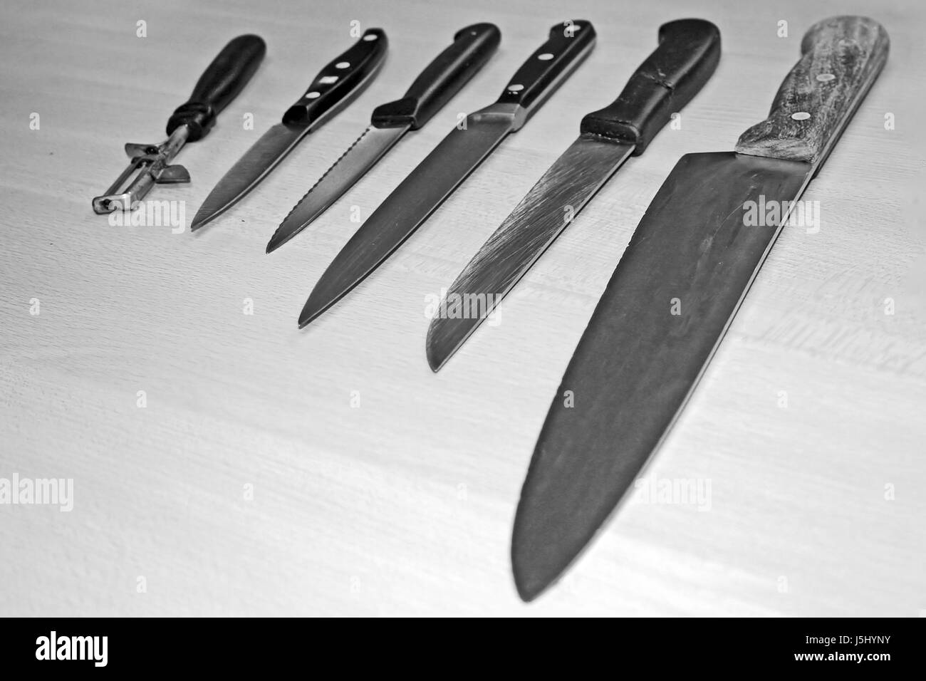 Werkzeug Hausfrau Haushalt wies Stahl Metall Mord Stachel Küche Küche kochen Stockfoto