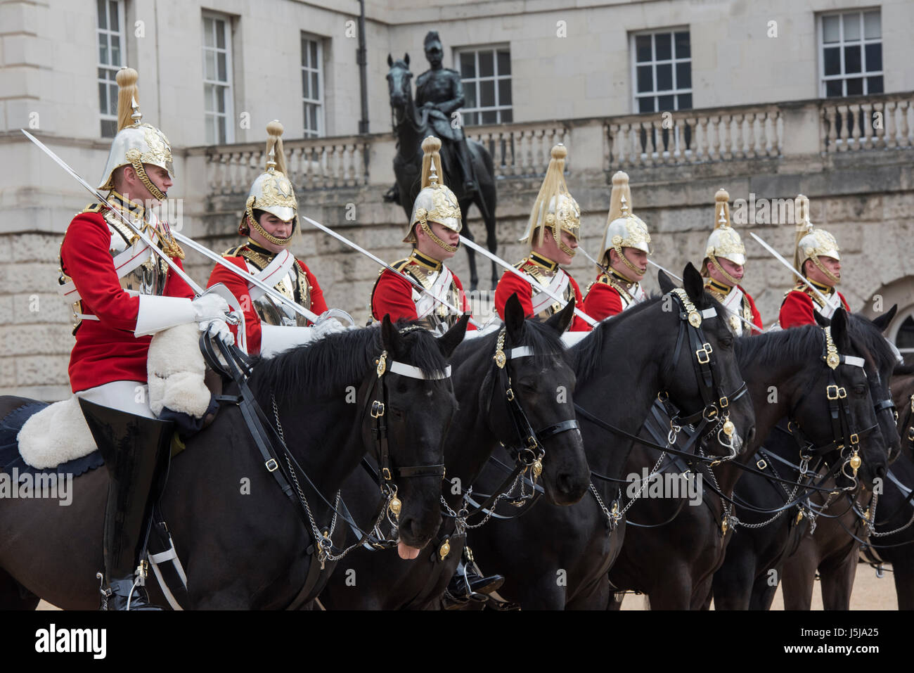 Household Cavalry. Die Wachablösung am Horse Guards Parade, London, UK Stockfoto