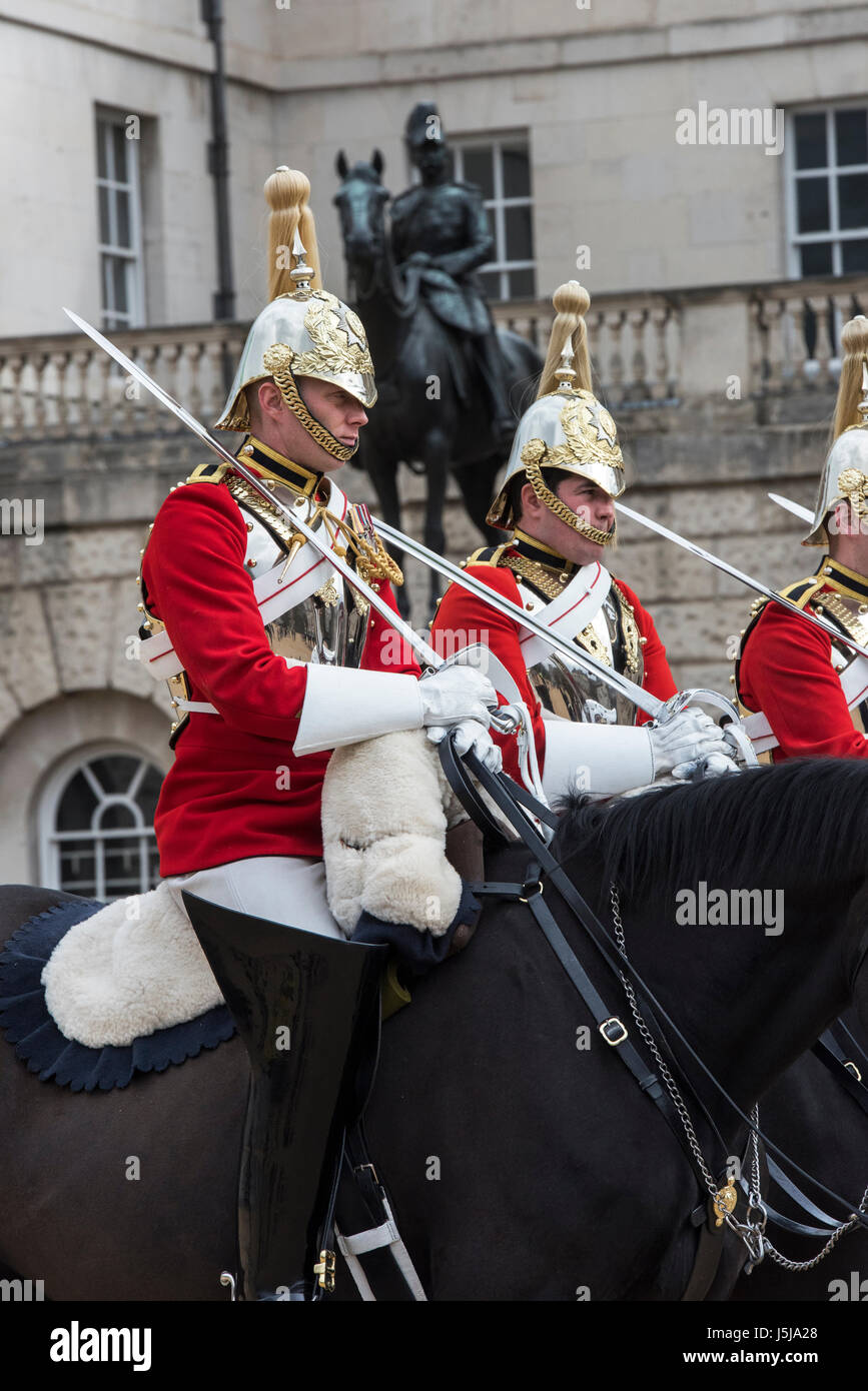 Household Cavalry. Die Wachablösung am Horse Guards Parade, London, UK Stockfoto