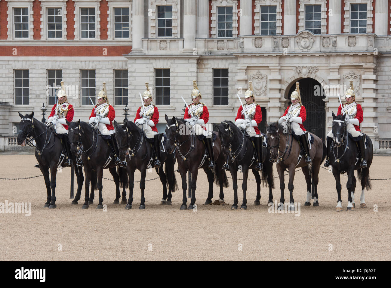 Household Cavalry. Die Wachablösung am Horse Guards Parade, London, UK Stockfoto