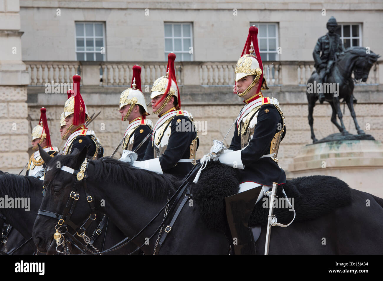 Household Cavalry. Die Wachablösung am Horse Guards Parade, London, UK Stockfoto