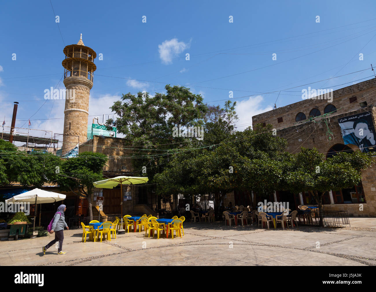 Moschee auf dem Hauptplatz, South Governorate, Sidon, Libanon Stockfoto