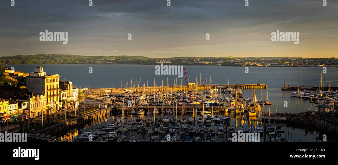 GB - DEVON: Panorama von Torquay Hafen Stockfoto