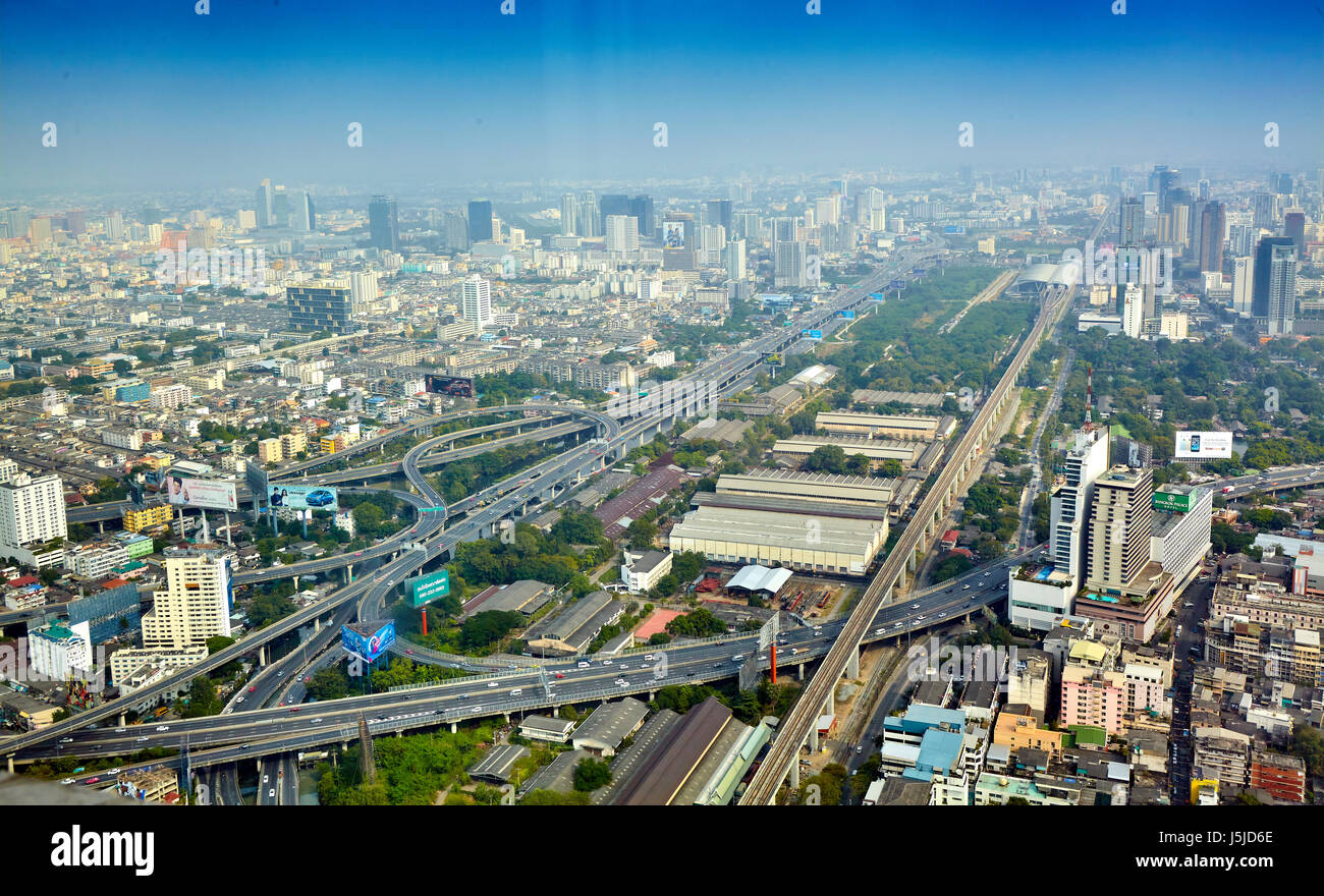 Bangkok Stadtbild, Geschäftsviertel mit Hochhaus Stockfoto
