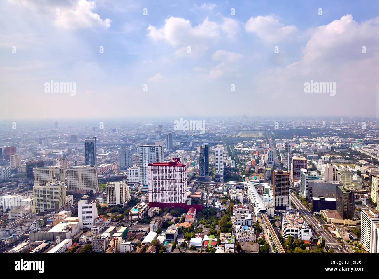 Bangkok Stadtbild, Geschäftsviertel mit Hochhaus Stockfoto