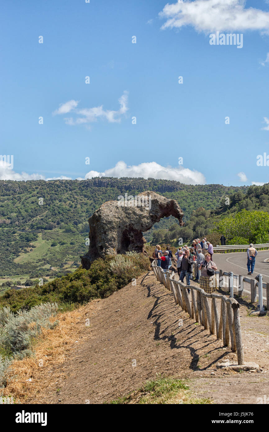 Elephant Rock, eines der Wahrzeichen Sardiniens. Umzug von Castelsardo Richtung Sedini, triffst du den Elephant Rock, eine schöne Stockfoto