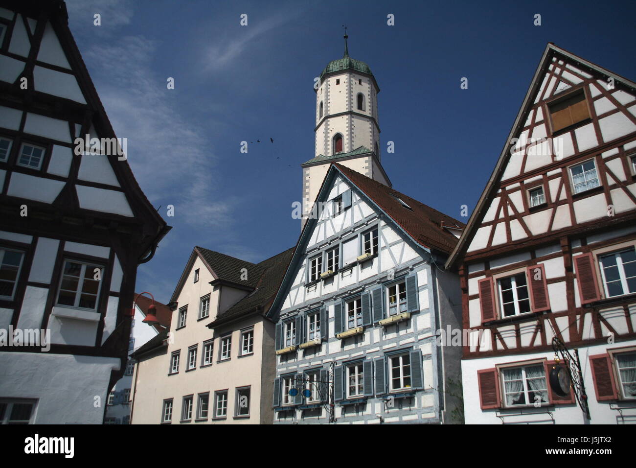 Kirche alt Stadt Rathaus Turm alemannischen Biberach Oberschwaben ...