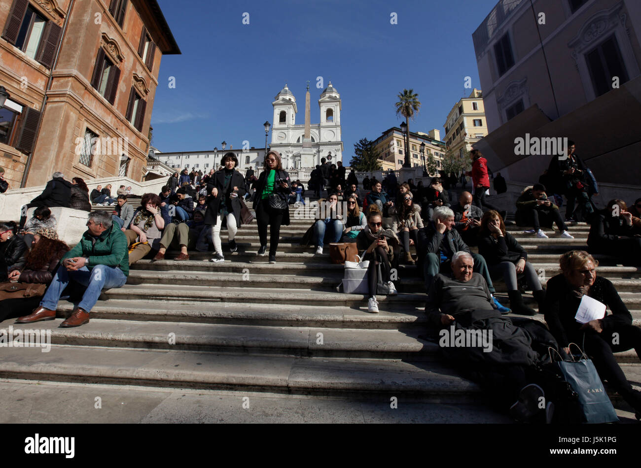 Die spanische Treppe (Scalinata di Trinità dei Monti), Rom, Italien Stockfoto