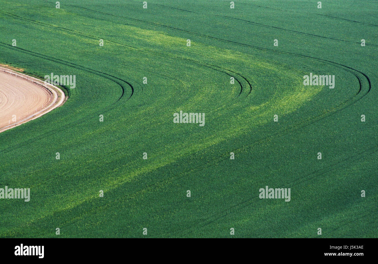 Zeichen signalisieren Luftperspektive grüne Landwirtschaft Landwirtschaft Wellen Perspektive Stockfoto