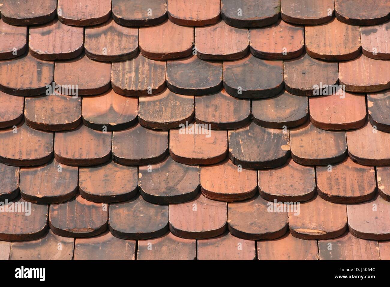 Hinterhof-Hövel Rost Scheune stabile Gürtelrose Fliesen locker stand auf dem Dach Schloss Stockfoto