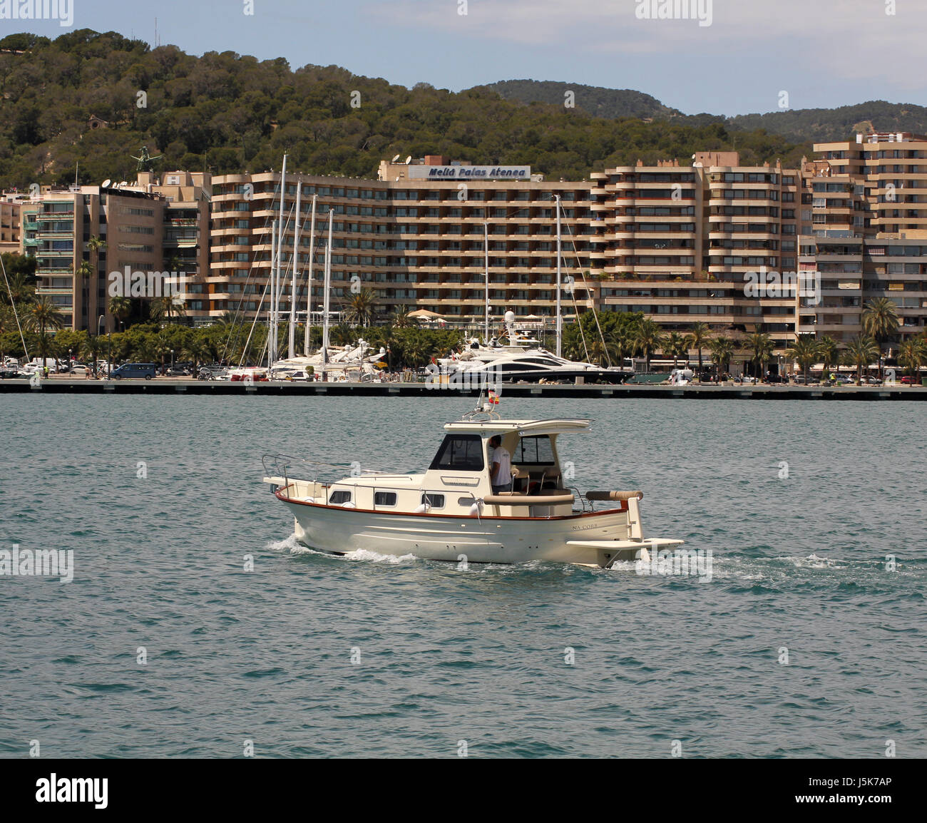 Bild - traditionellen menorquinischen / Maiorquin aus Holz Llaut (Majoni 40) - während kombiniert Palma International Boat Show 2017 und Palma Superyacht zeigen 2017 Stockfoto