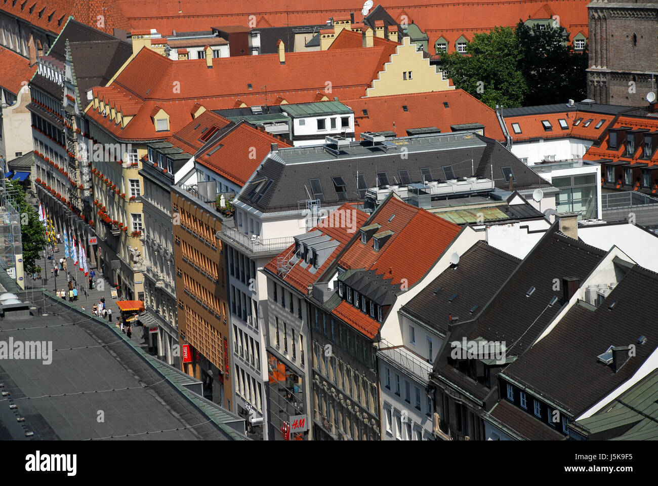 Luftperspektive im Obergeschoss Tourismus Bayern München Zentrum Einkaufsstadt Stockfoto