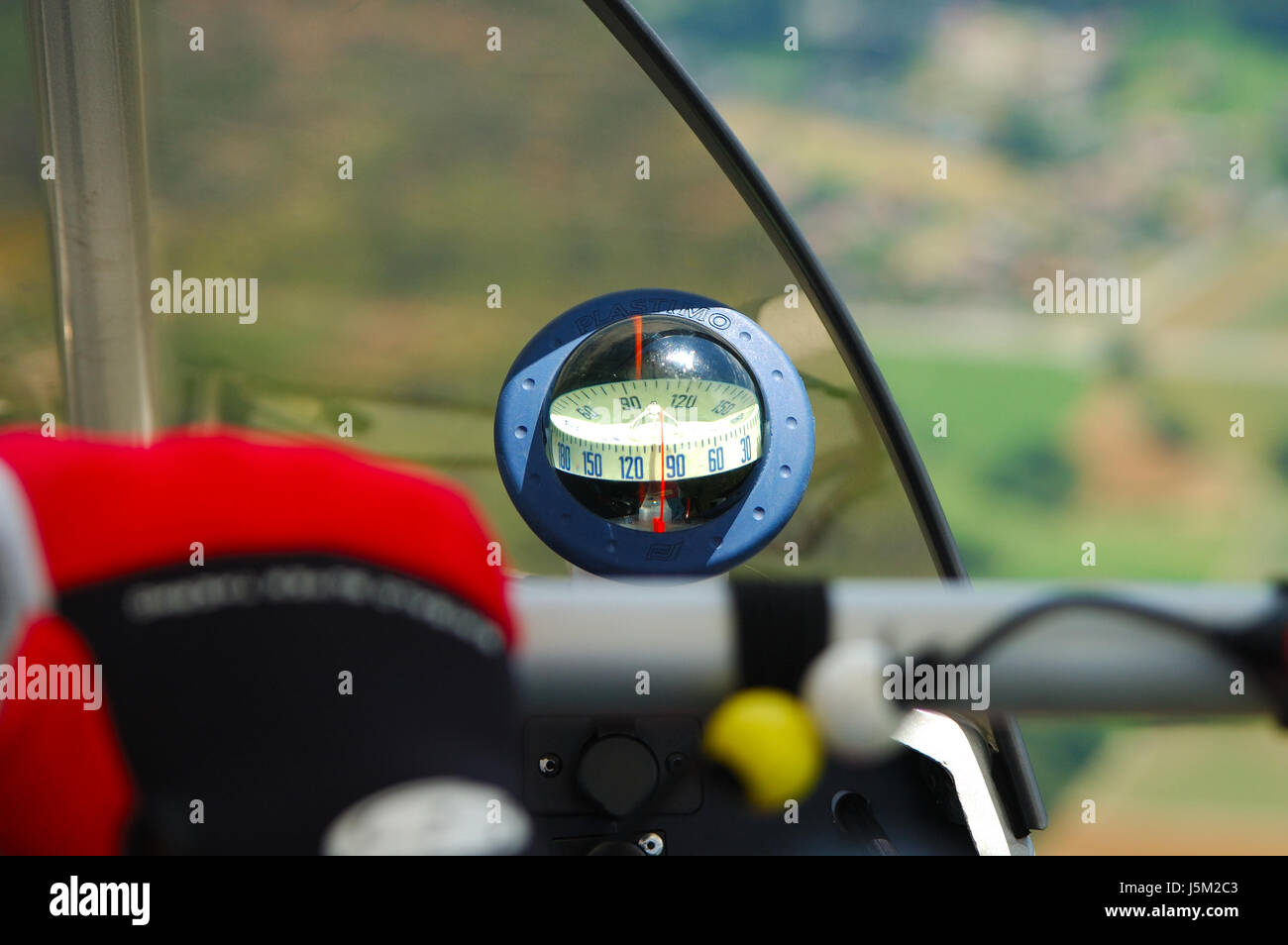 Kreisel in einem Kleinflugzeug Stockfoto