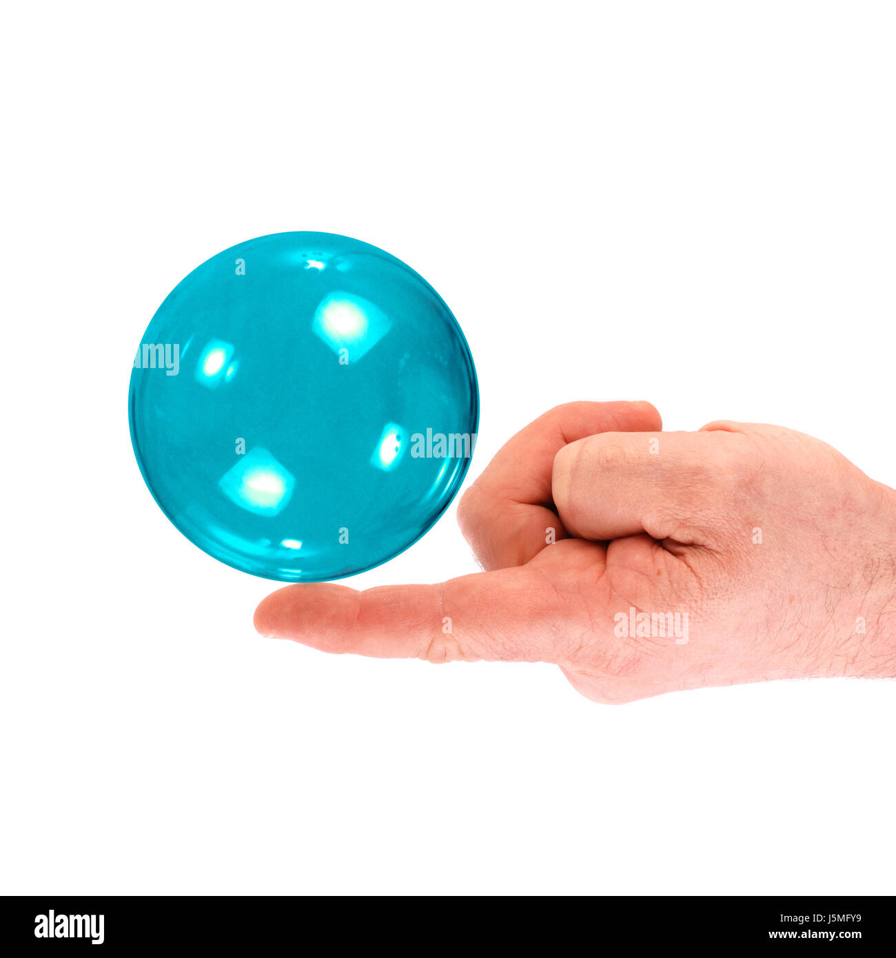 Handgefühl Finger symbolischen Gefühl bubble Seifenblasen schweben zart liebenswert Stockfoto