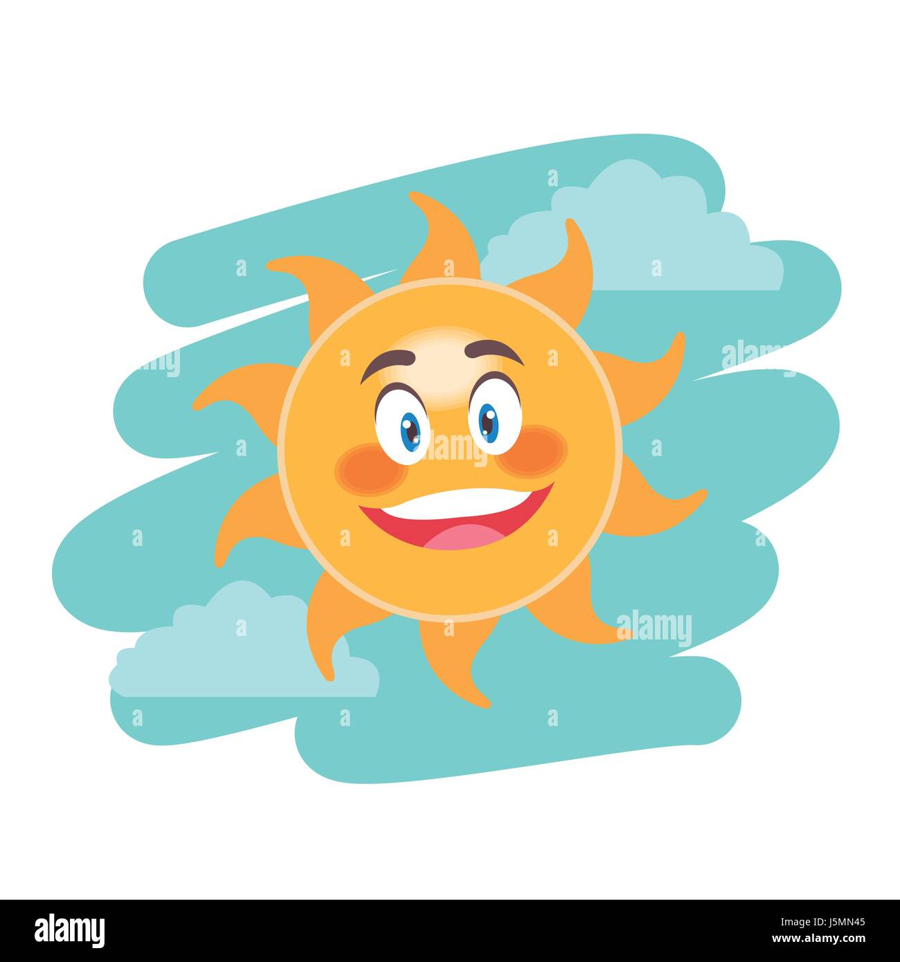 Sonnenbild Gesichtsausdruck Frohlich Cartoon Stock Vektorgrafik Alamy