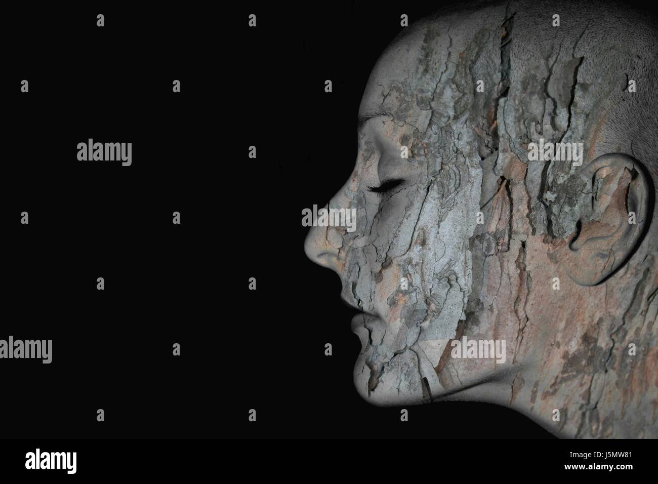 Frau Emotionen engineering Sinne imitieren Kunst Filter Ausdruck Haltung dyer Stockfoto