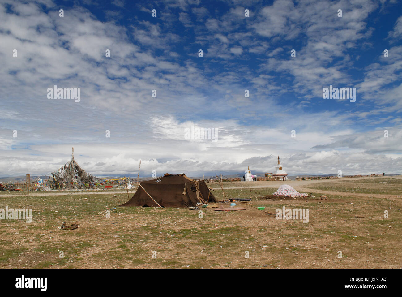 Nomaden am Namtso See, tibet Stockfoto