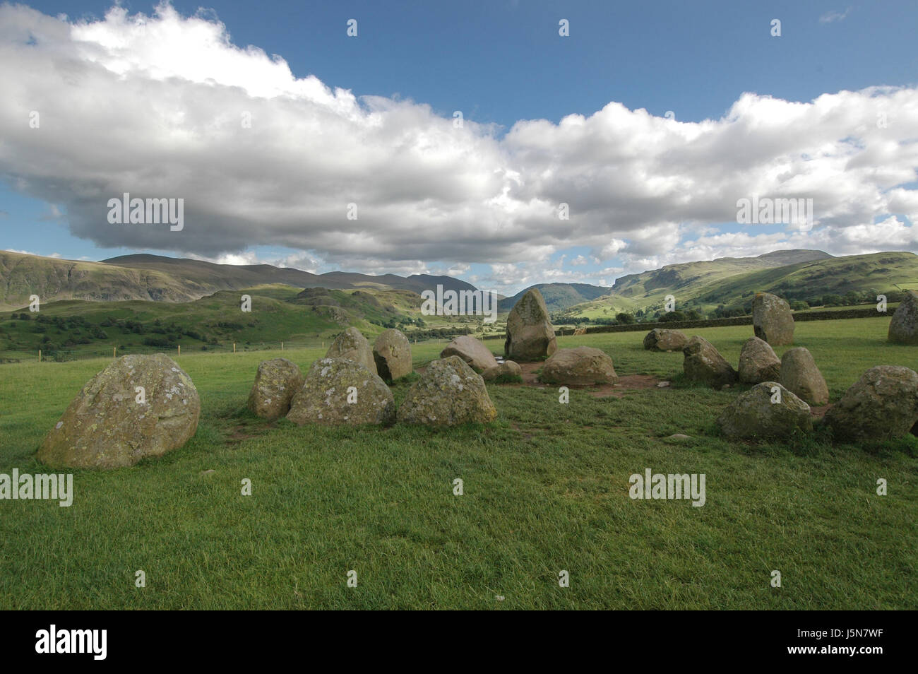 England Castlerigg Stone circle Steinkreis Menhir Hinkelstein steintanz Stockfoto