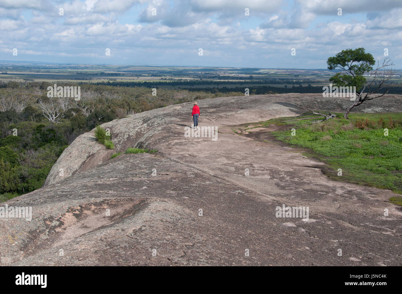 Großer Granit Felsvorsprung auf Sie Yangs Regional Park, Victoria, Australien Stockfoto