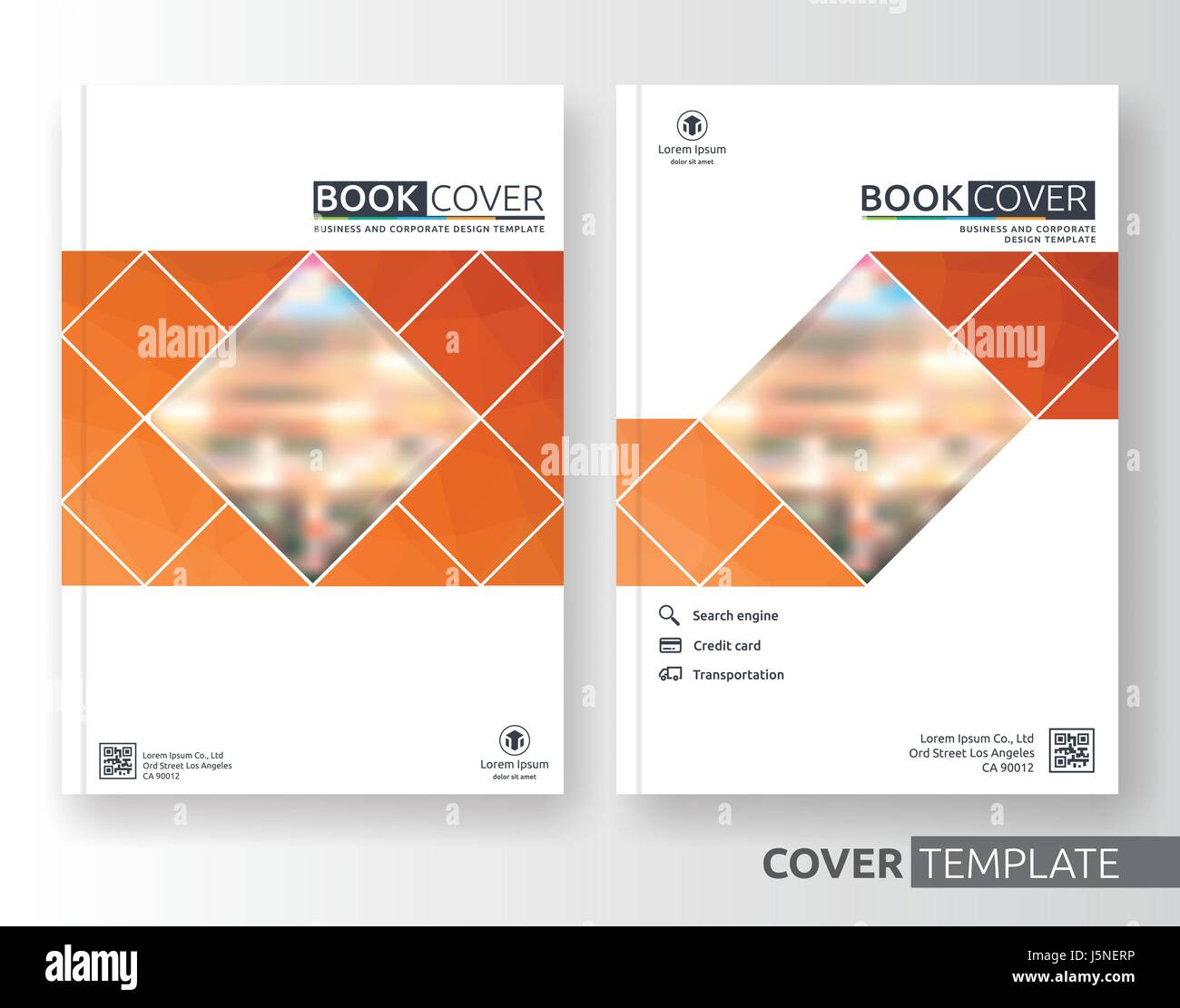 Abstrakt Business und corporate Cover-Design-Layout. Geeignet für Flyer, Broschüre, Buch-Cover und Jahresbericht. Orange-weiße Farbe A4 Größe templa Stock Vektor