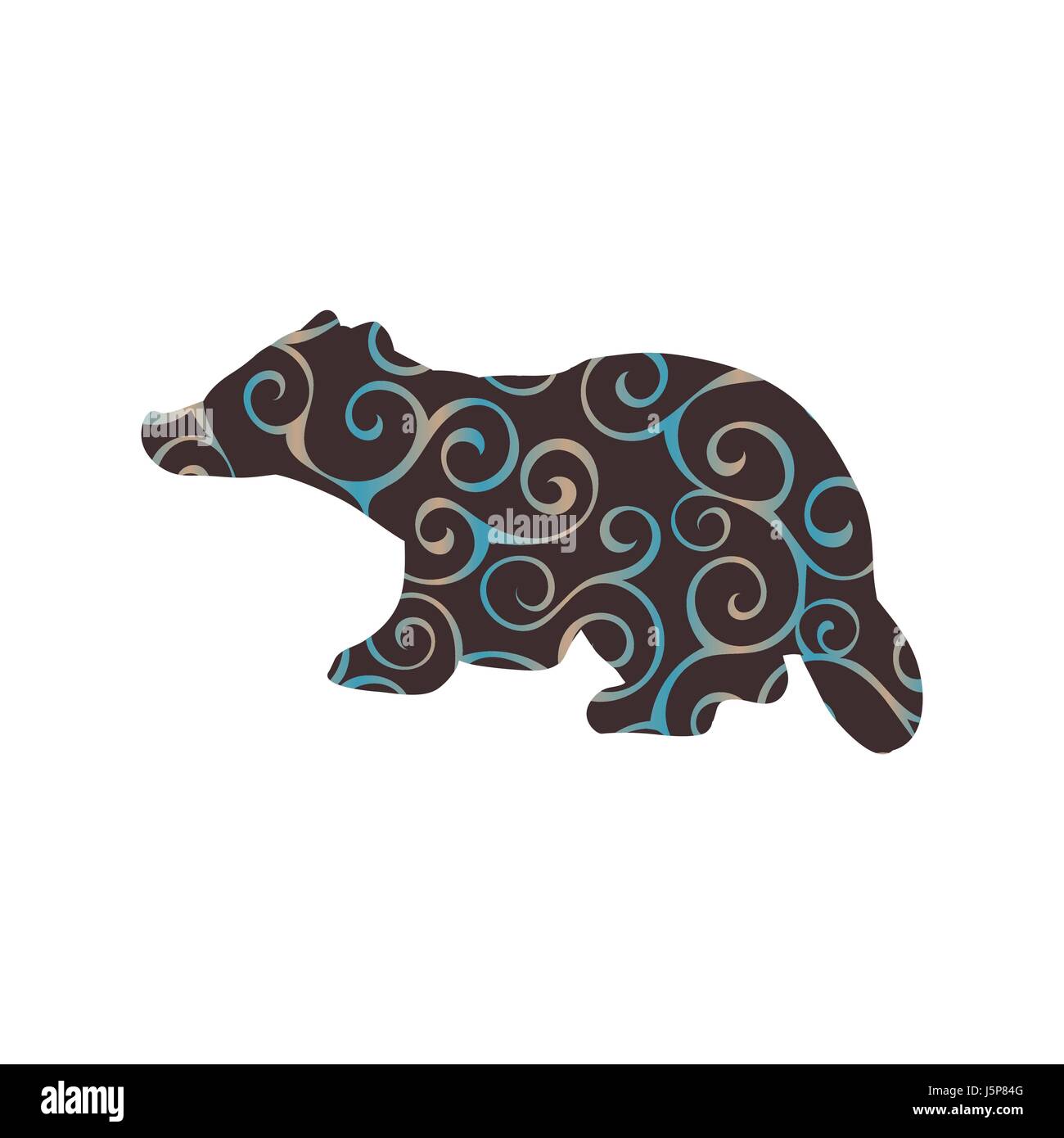 Dachs Säugetier Farbe Silhouette Tier Stock Vektor