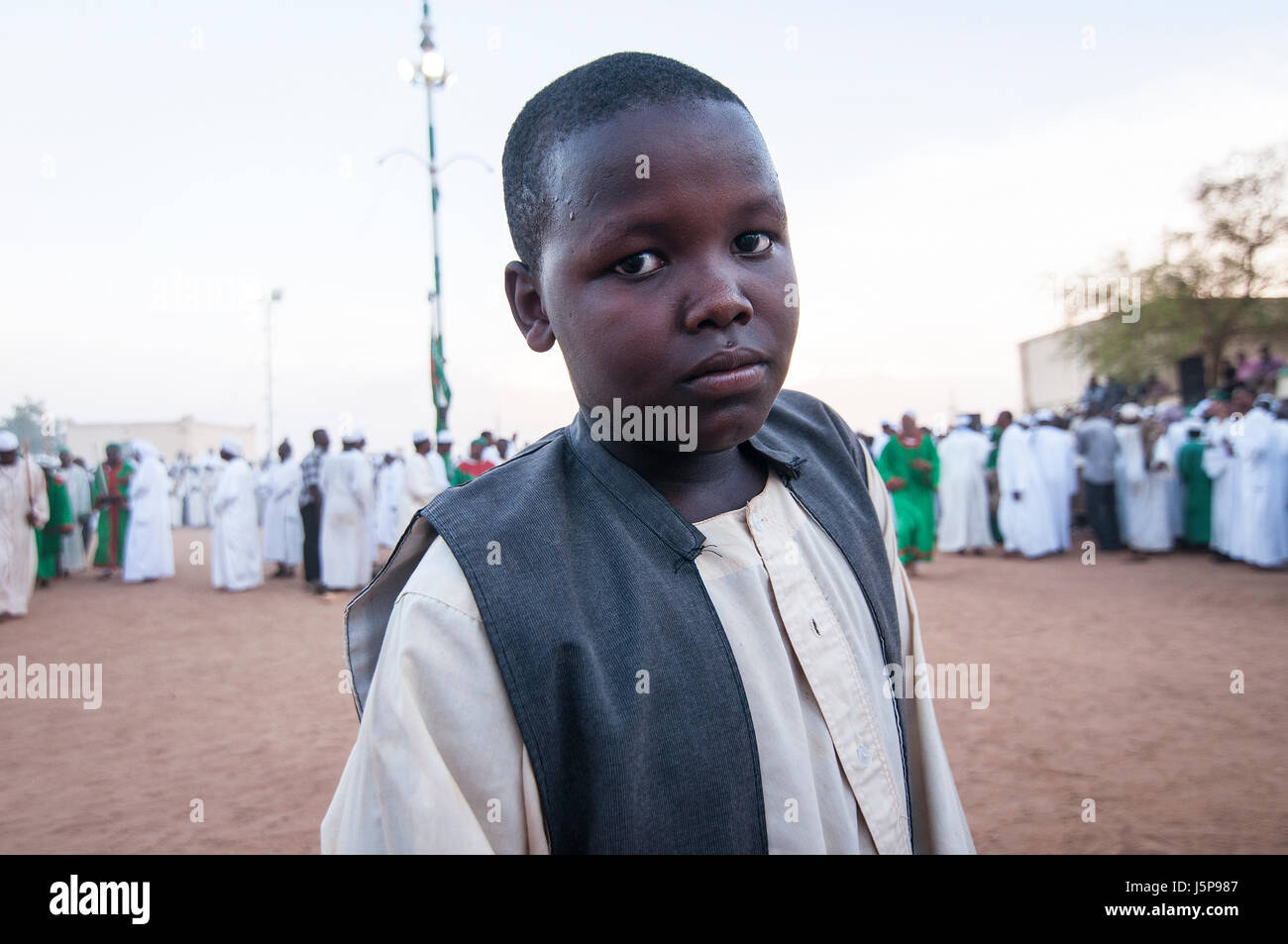 SUDAN, OMDURMAN: Jeden Freitag die Sufis von Omdurman, die andere Hälfte des nördlichen Sudan Hauptstadt Khartum, sammeln für ihre "Dhikr" - singen und tanzen Stockfoto