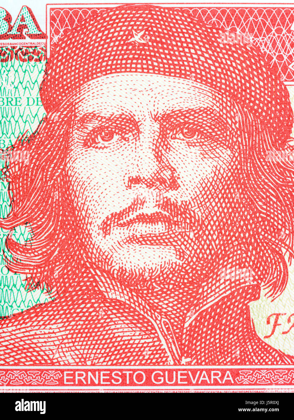 Ernesto Che Guevara Porträt von kubanischen Geld Stockfoto