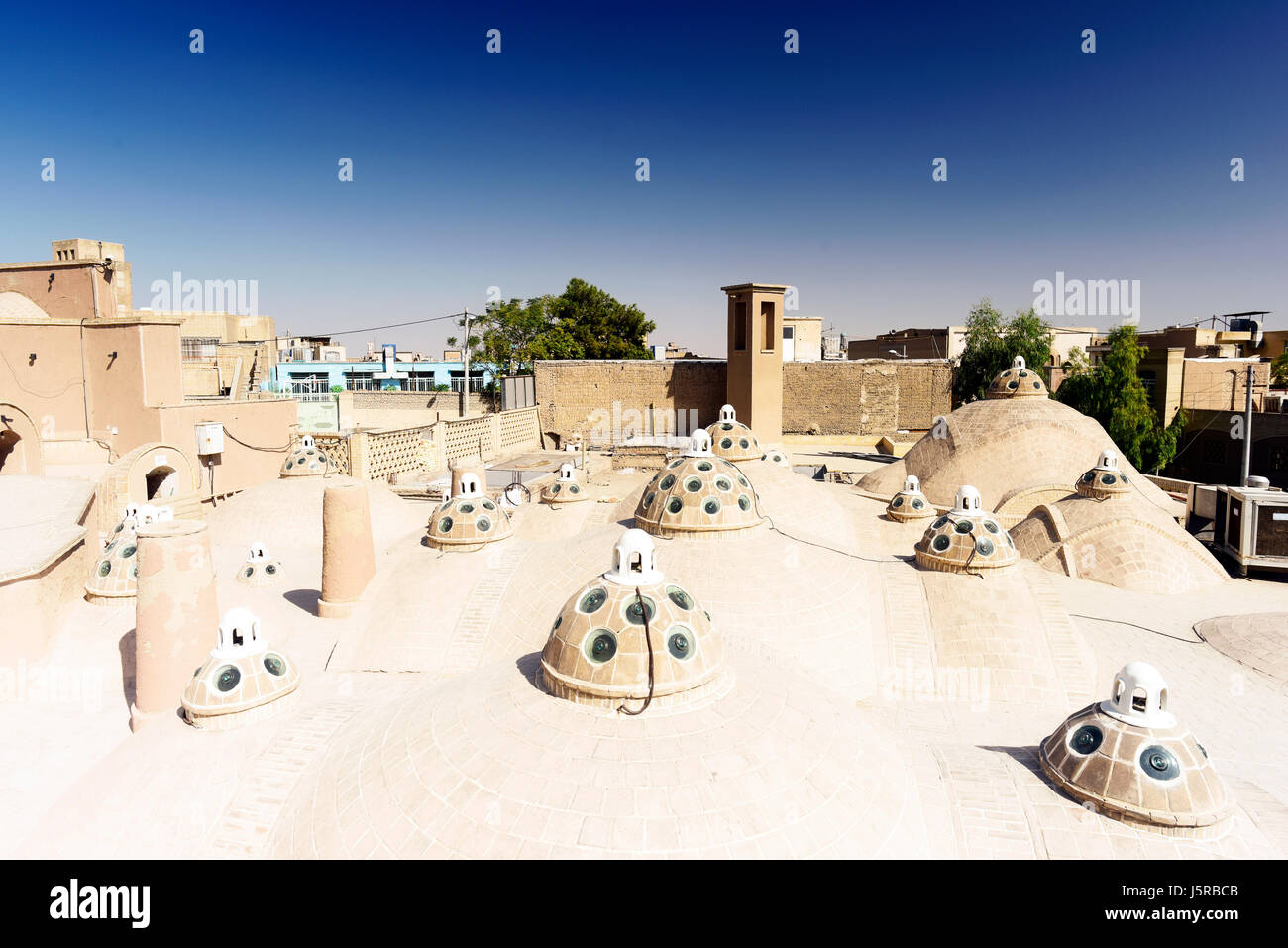 Dach des historischen Hammam in Yaz, IRan Stockfoto