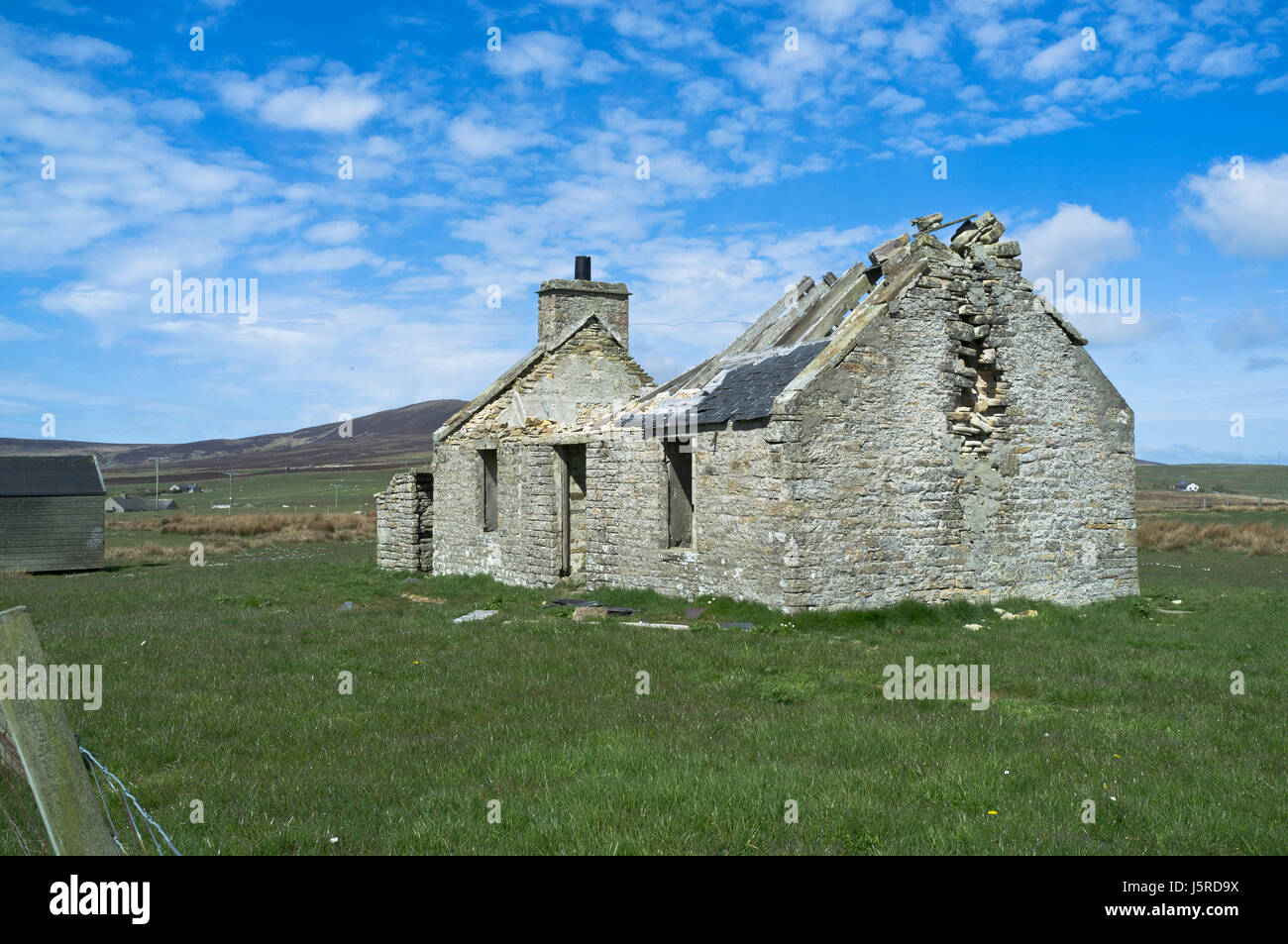 Dh ruiniert Cottage ORPHIR ORKNEY verfallenes Gebäude Ruinen verfallenen Ruine derilict Stockfoto