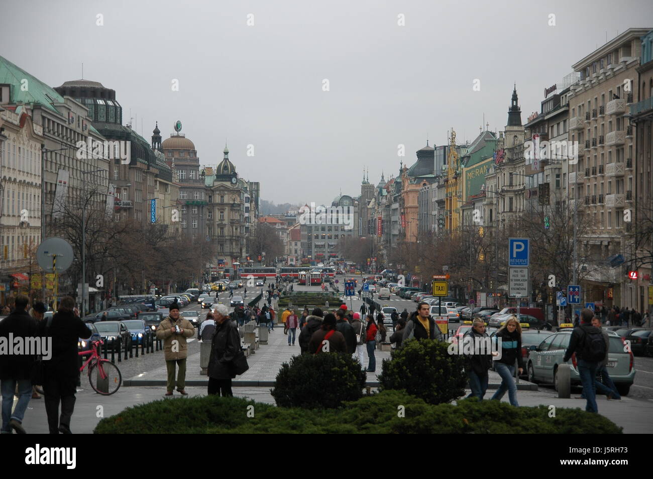 Prag, Zentrum, Stadt, Straße, Straße, Wenzelsplatz, Goldene Stadt, Tscheschien, huserzeile Stockfoto