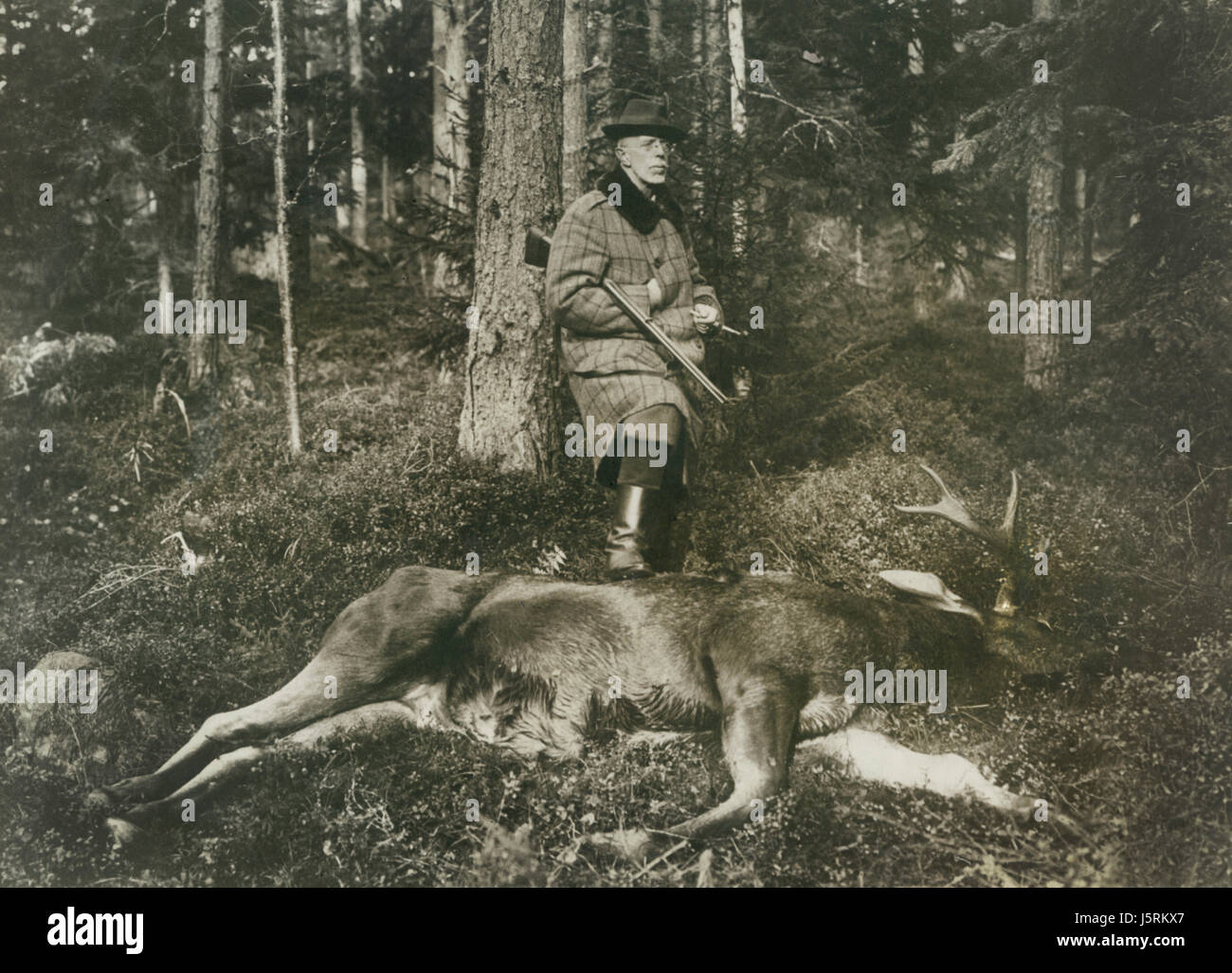Gustaf V (1858-1950), König von Schweden 1907-50, Porträt während der Jagd, 1923 Stockfoto