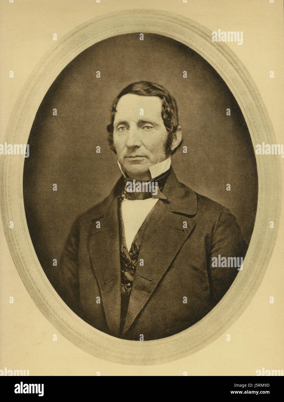 Louis Jacques Mand Daguerre (1789-1851), französischer Künstler und Fotograf, anerkannt für seine Erfindung der Daguerreotypie Prozess der Fotografie, Portrait von einer Daguerreotypie Stockfoto