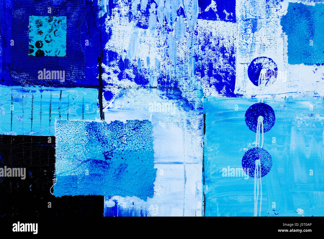 Blau Art Farbe grafische moderne moderne Malerei Illustration Collage abstrakt Stockfoto