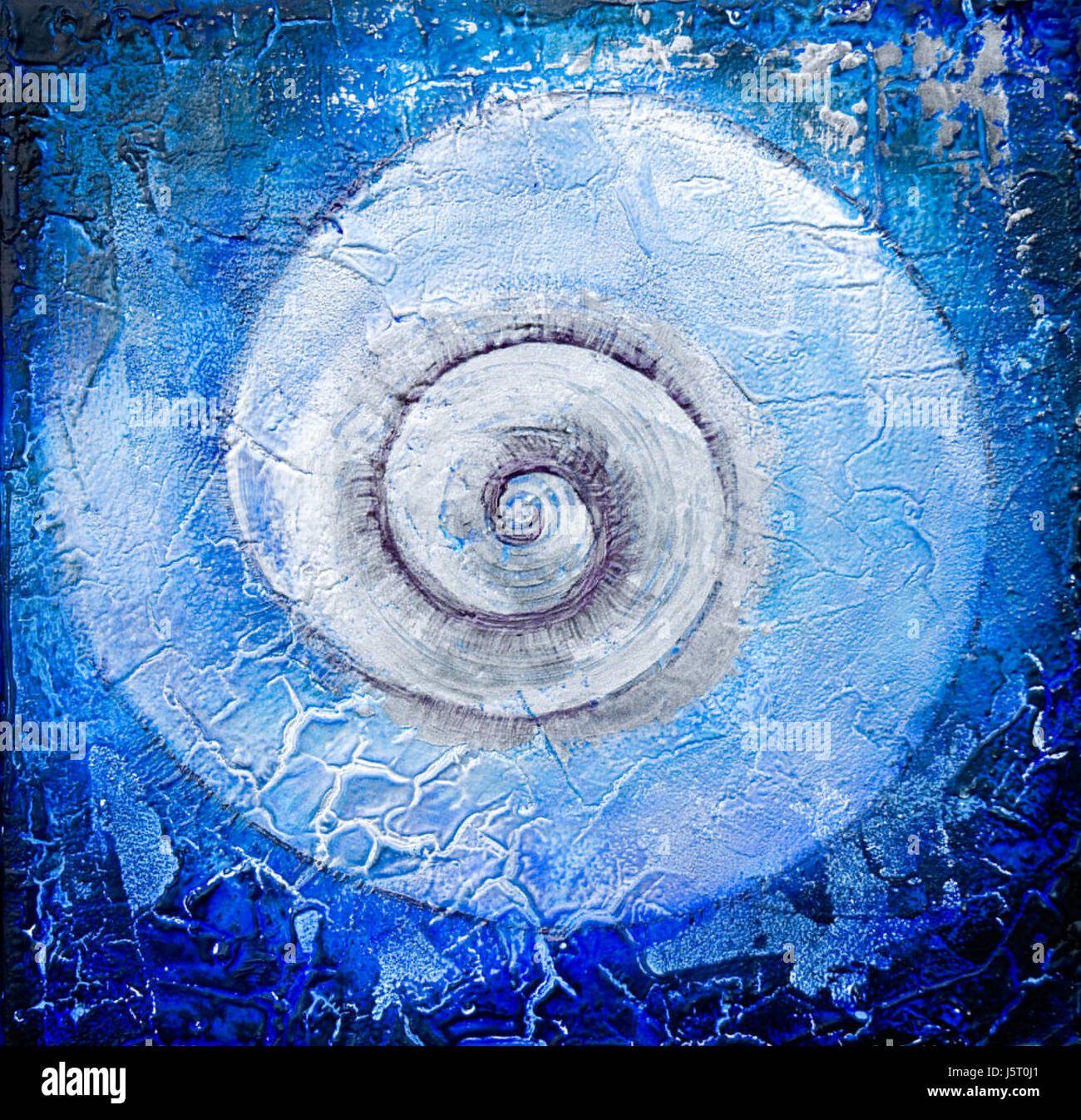 Blau Art Farbe grafische moderne moderne Malerei Illustration Spirale abstrakt Stockfoto