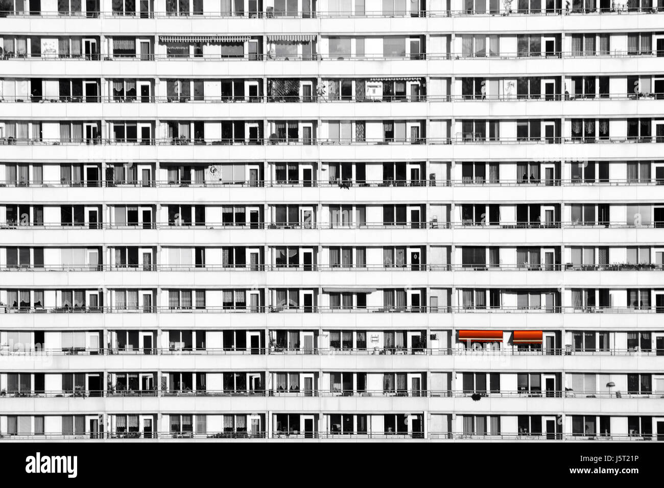 Haus, Gebäude, Balkon, Unschärfe, Farbe, Silo, Gebäude, Mietkaserne, Hochaus, 70er Stockfoto