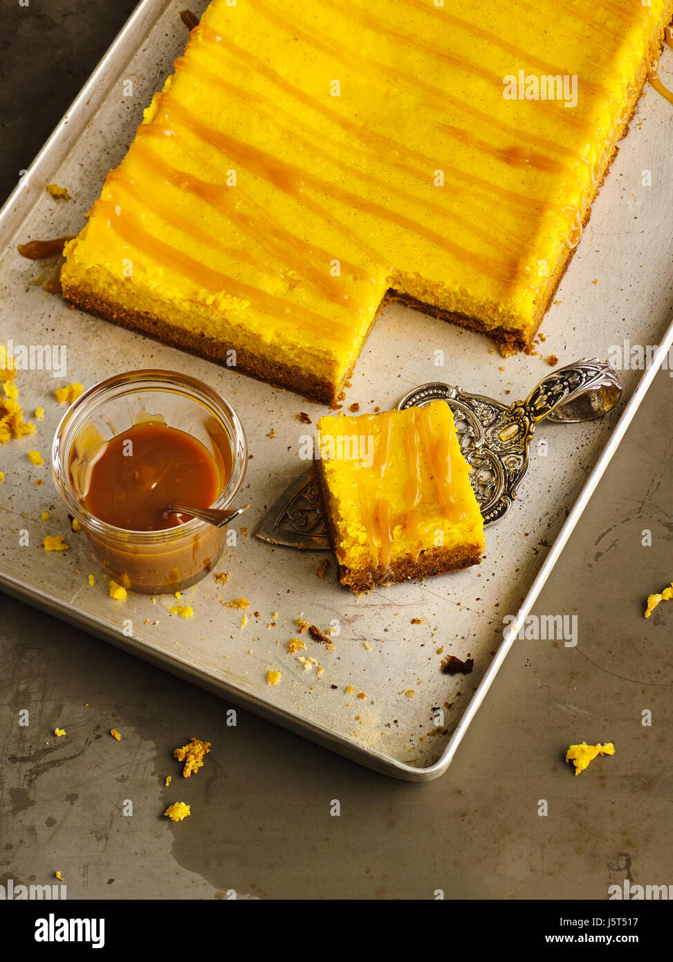 Käsekuchen mit Kürbis Stockfoto