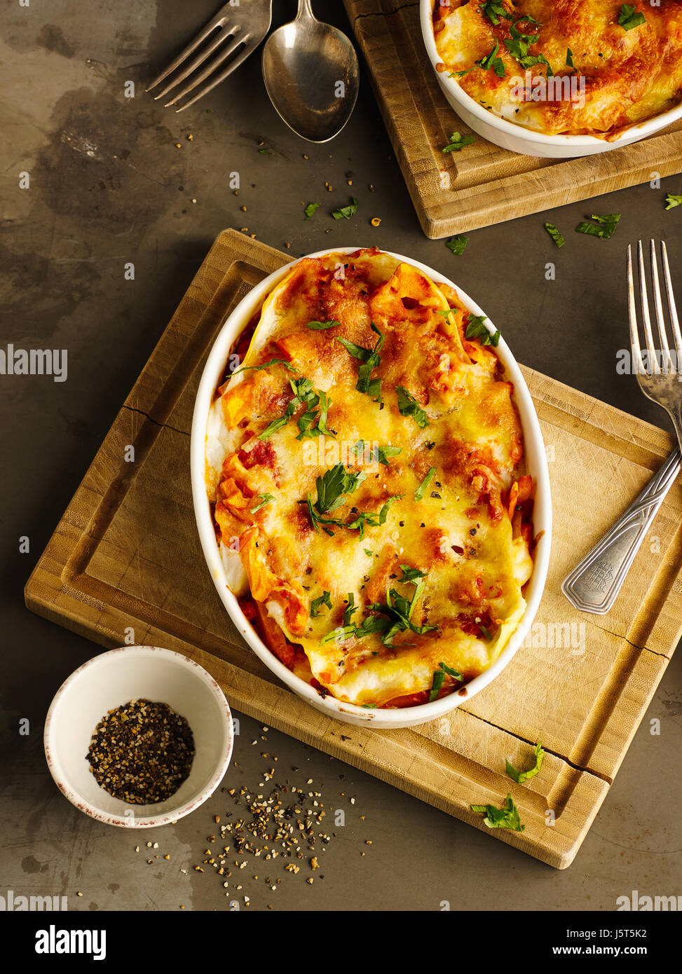 Kürbis-lasagne Stockfoto