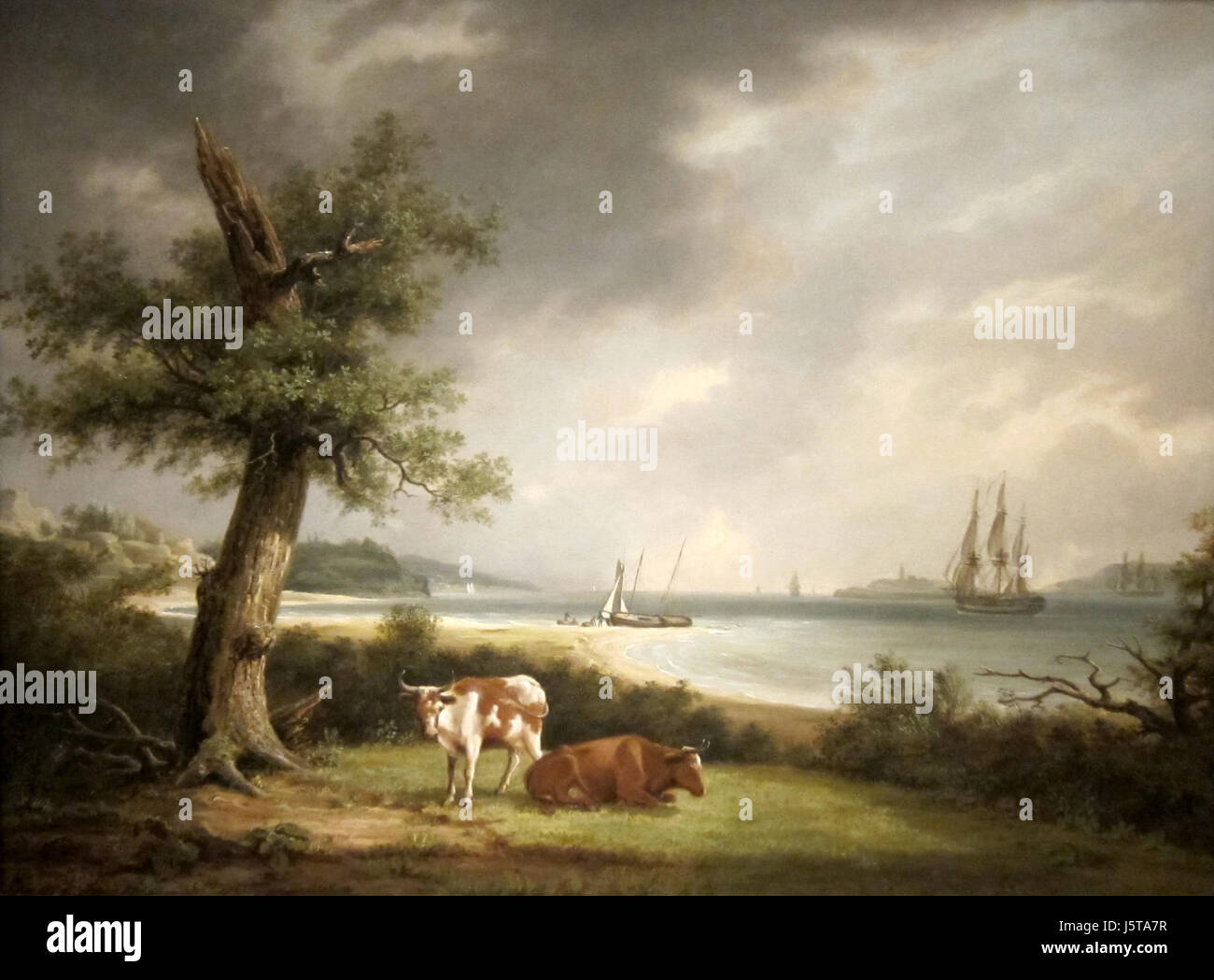 "Die Narrows, New York Bay" von Thomas Birch Stockfoto