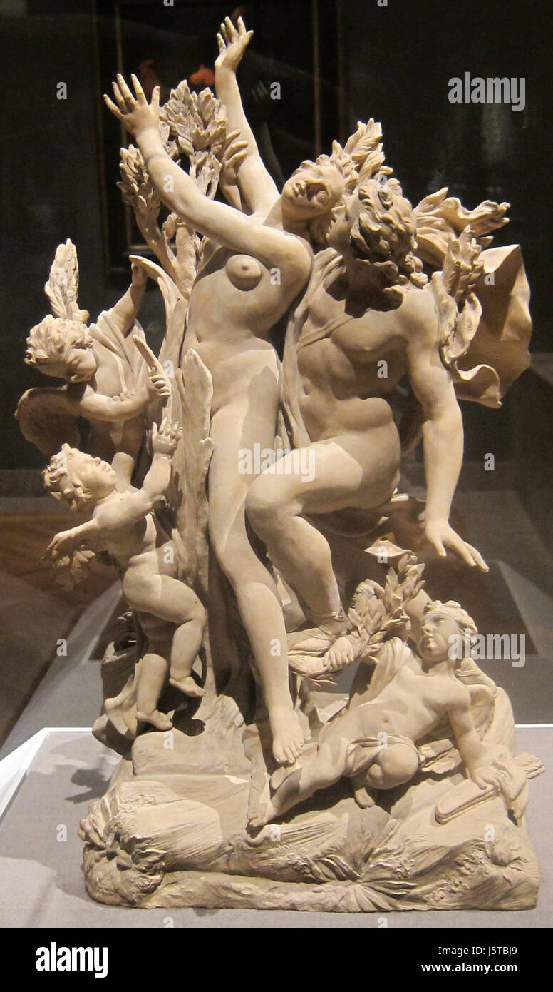 "Apollo und Daphne", Terrakotta-Skulptur von Massimiliano Soldani, c. 1700 Stockfoto