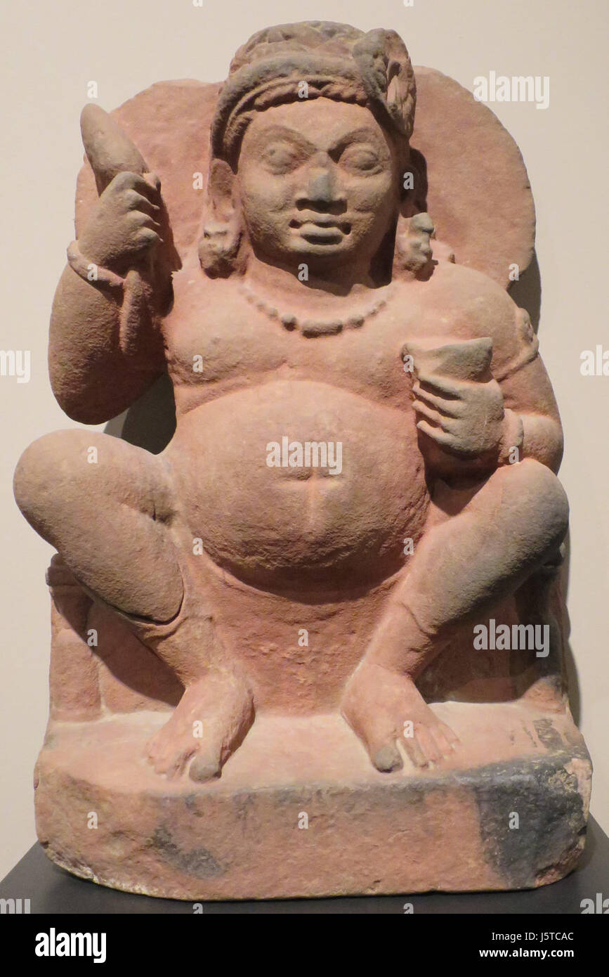 "Kubera" aus Uttar Predesh, 4. Jahrhundert, Sandstein, Norton Simon Museum Stockfoto