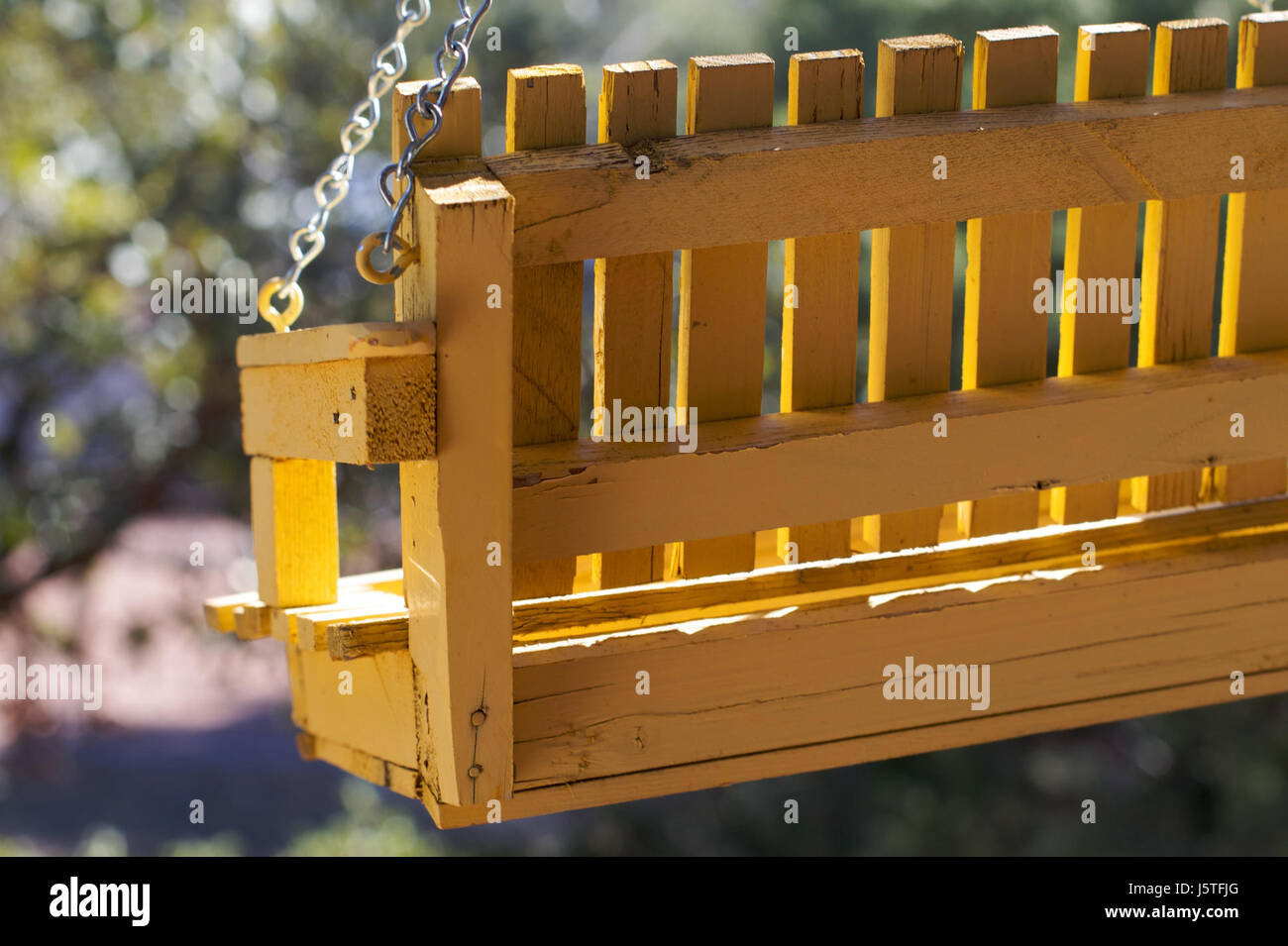 Dieses Foto fordert den Betrachter dazu auf, die visuelle Wirkung von Gelb zu erforschen, einer Farbe, die für ihre Fähigkeit bekannt ist, Aufmerksamkeit zu erregen und starke emotionale Reaktionen sowohl in der Kunst als auch in der Fotografie hervorzurufen. Stockfoto