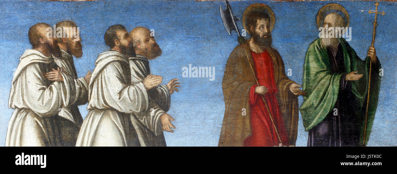 Girolamo da Santa Croce: Apostel und die Brüder Stockfoto