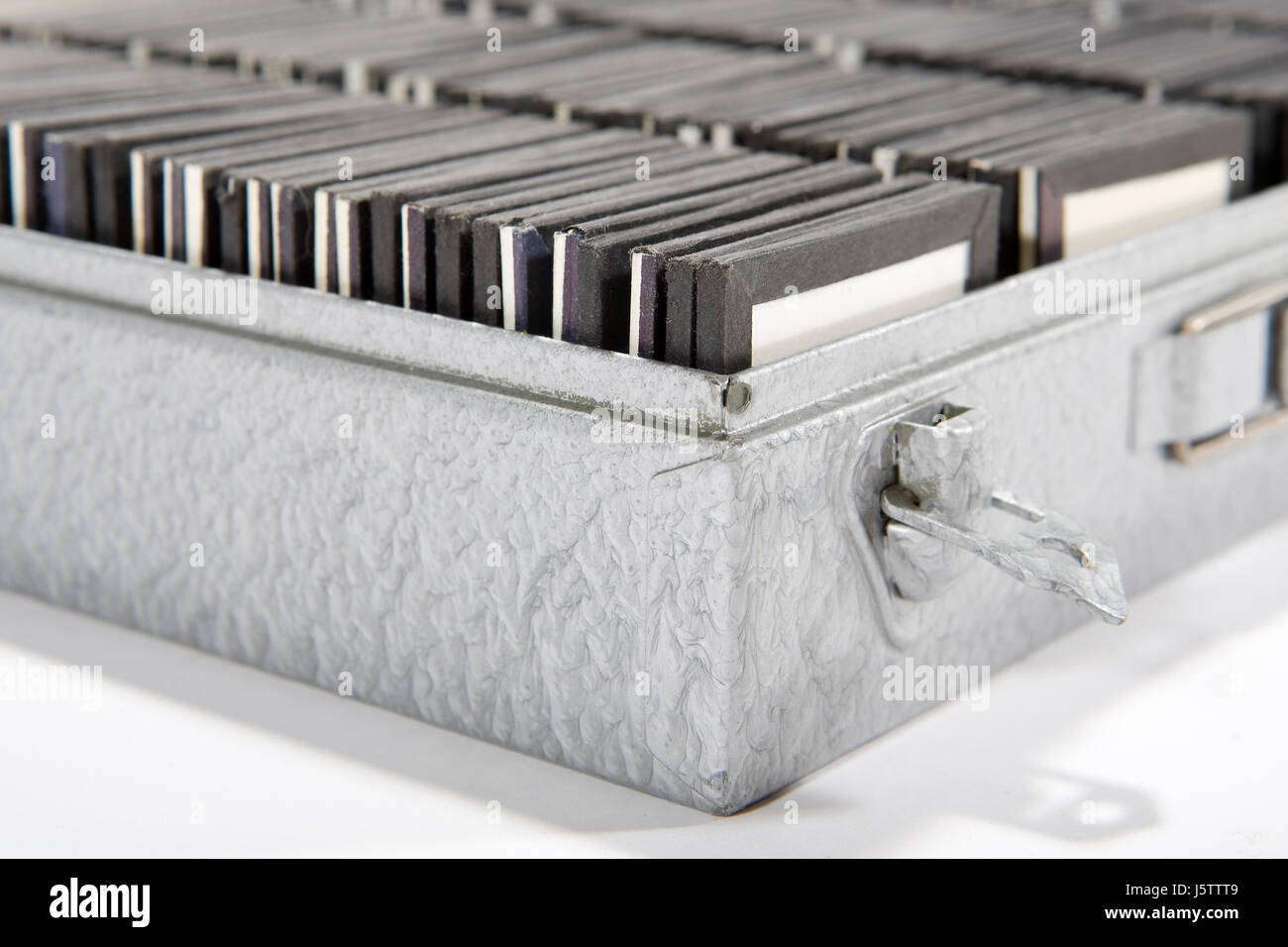 Foto Kamera Filmmaterial Dia Magazin Fotograf Aluminium Aluminium Sortierung Stockfoto