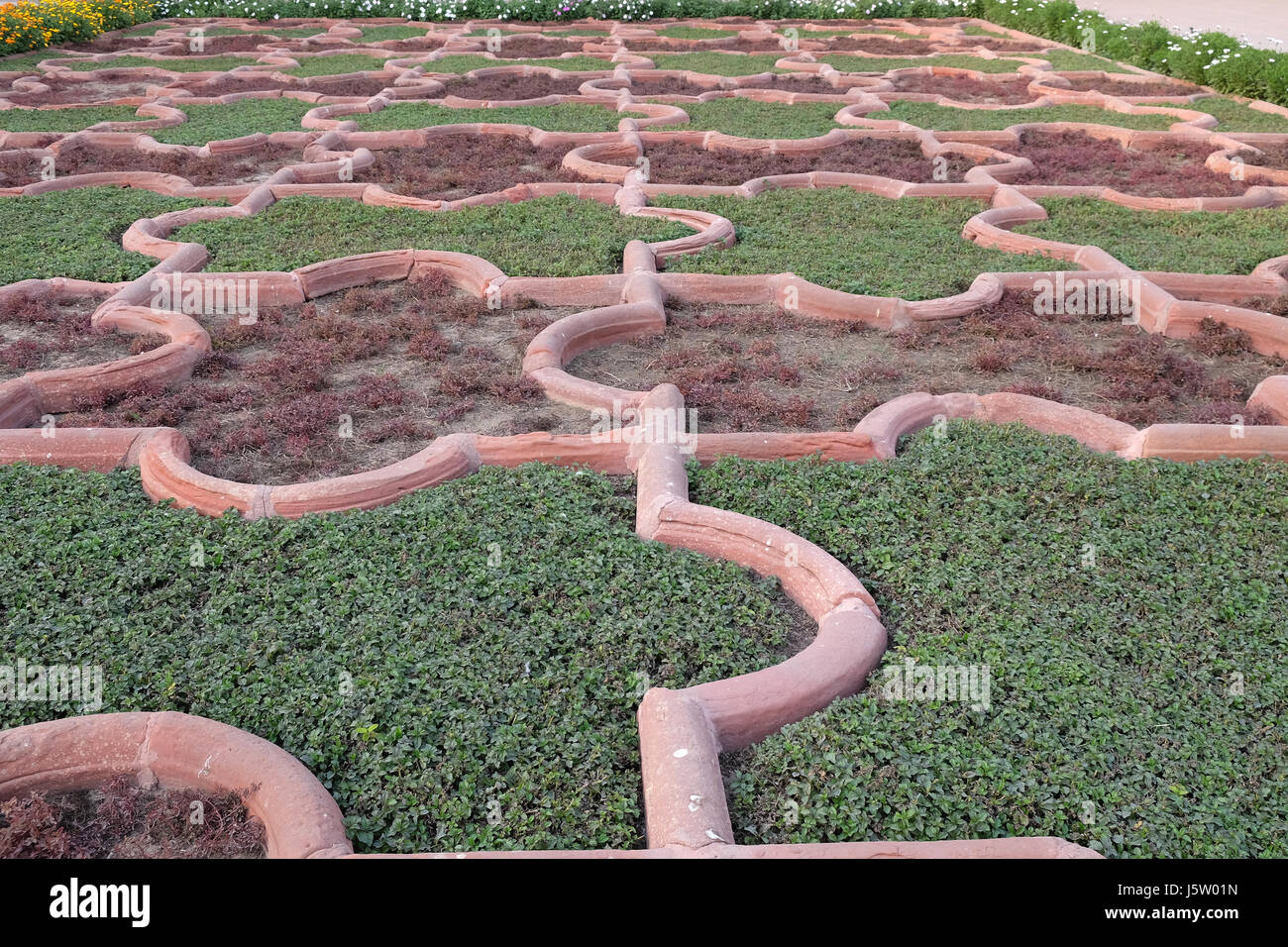 Angoori Bagh oder Garten von Trauben in Agra Fort. Es ist symmetrisch Garten in der Nähe von Dewan-e-Khaas. Agra, Indien Stockfoto