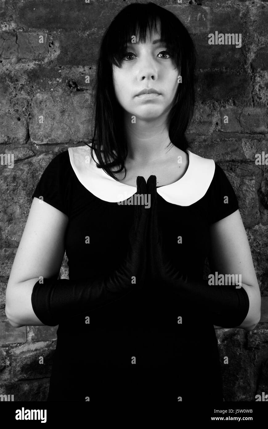 religiöse Frau Glauben beten Nonne Gebet Foto Modell Modell Mädchen Mädchen woman Stockfoto