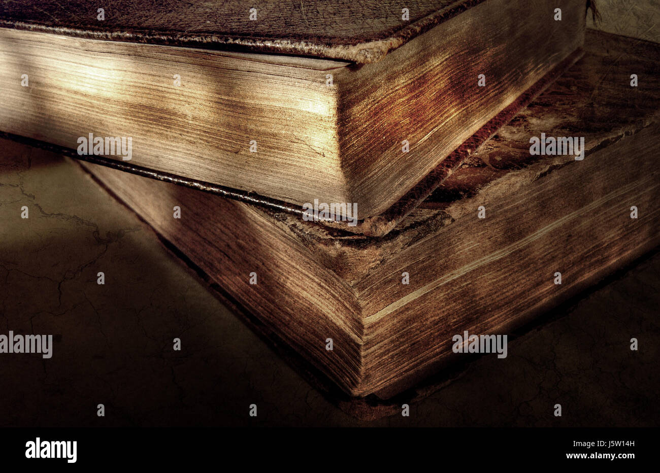 Antiquarische Bücher Sepia Patina Antiquariat Scannen liest Buch alt Stockfoto