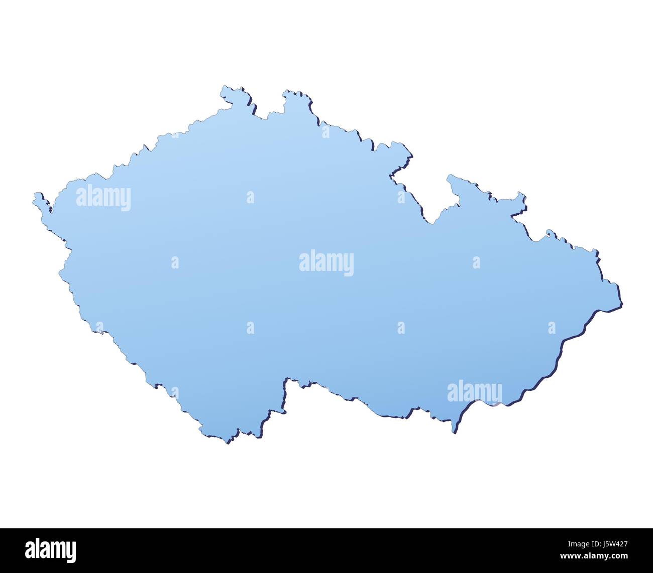 Blau isolierte Republik Tschechische Karte Atlas der Umriß der Welt Kulisse Stockfoto