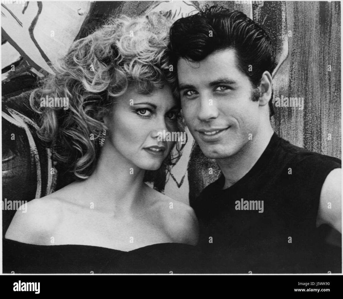 Olivia Newton-John, John Travolta, am Set des Films, "Fett", 1978 Stockfoto